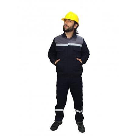 İş Takımı Grey (mont+pantolon) Reflektörlü %100 Pamuk Kapitoneli Kışlık