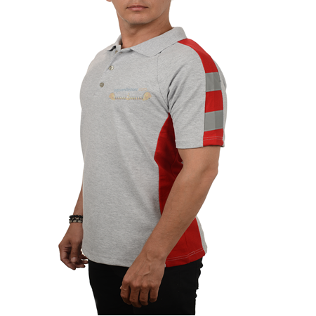 Polo Yaka Çift Renk Reflektörlü T-shirt