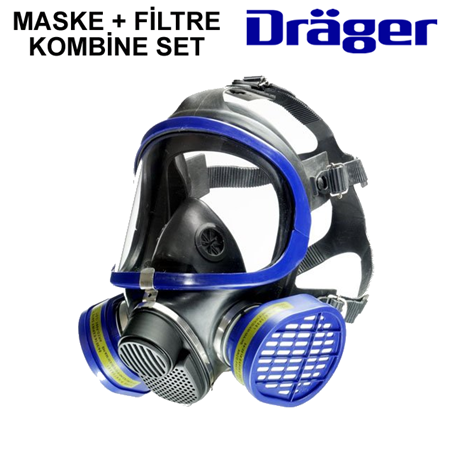 Drager X-Plore 5500 EPDM/PC Çift Filtreli Tam Yüz Maske